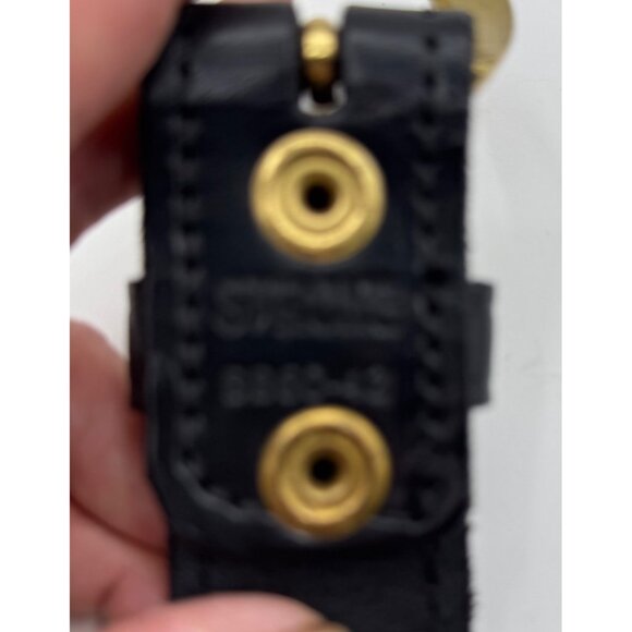 Strong Leather Co Black Leather Belt With Brass Buckle Tactical Classic Design - Picture 4 of 10